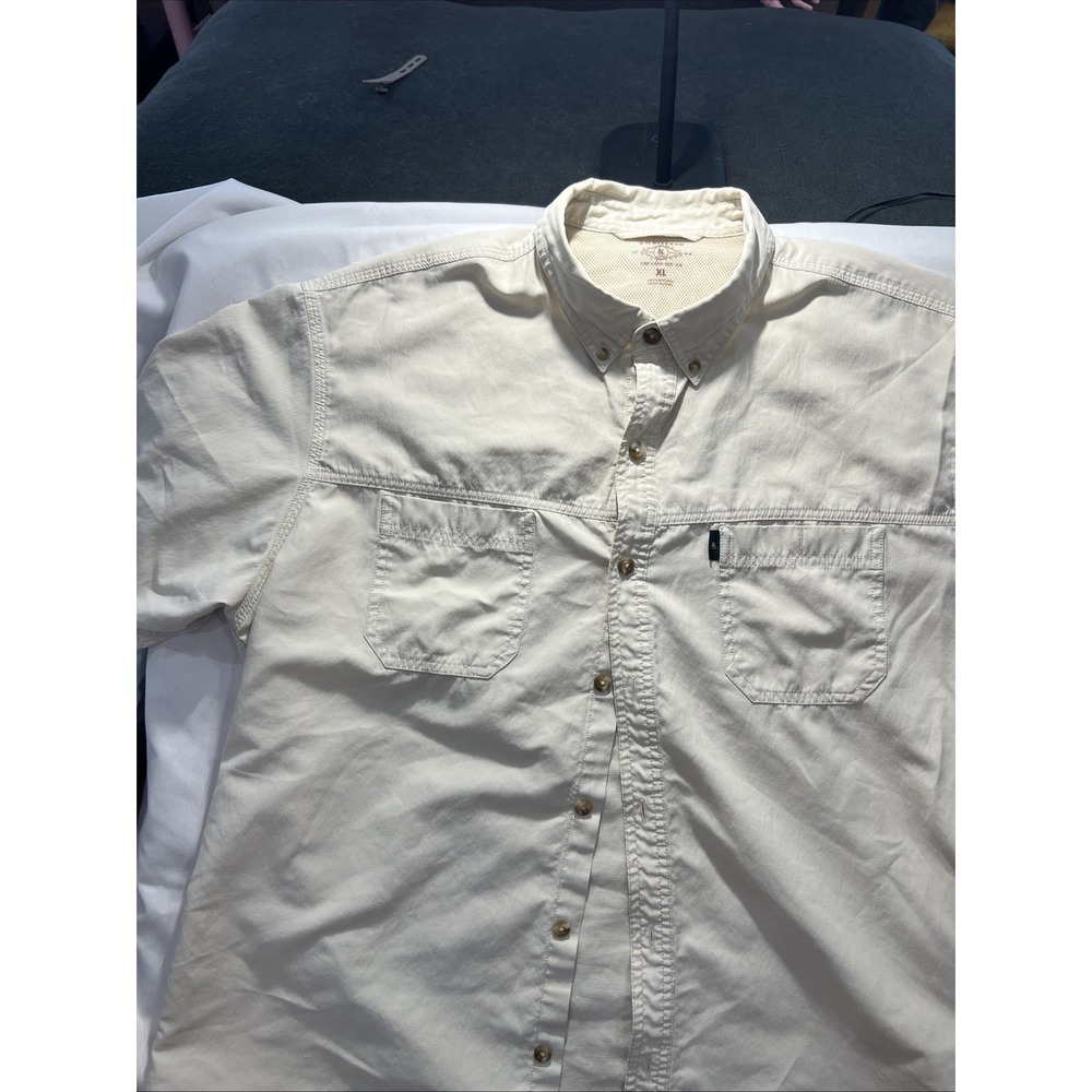 GH Bass & Co Casual Men's XL Button Up Short Sleeve Shirt White Explorer Fis137